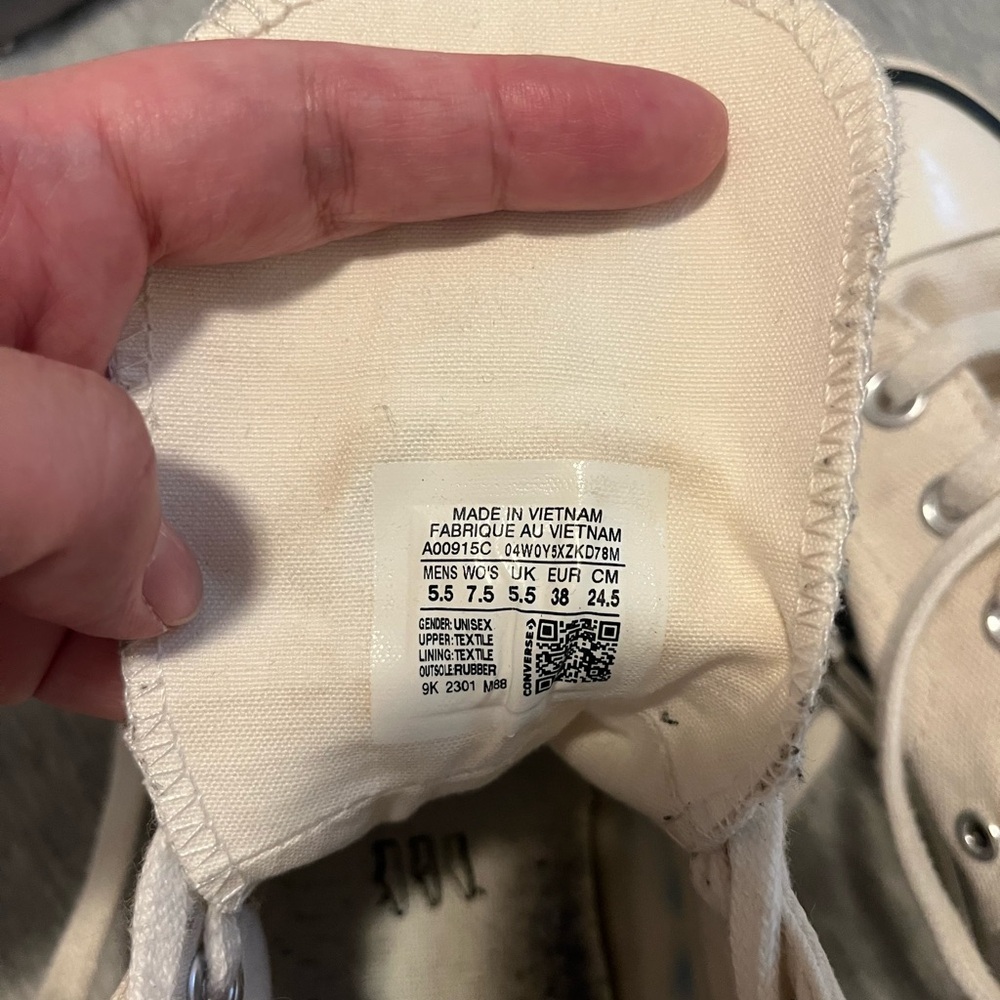 Converse Chuck Taylor All Star 70 Plus high top off white deconstructed US 7.5 - Picture 4 of 6